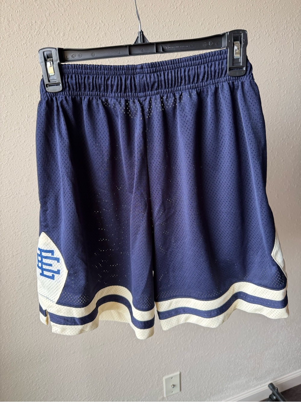 Eric Emanuel Navy and White Athletic Mesh Shorts